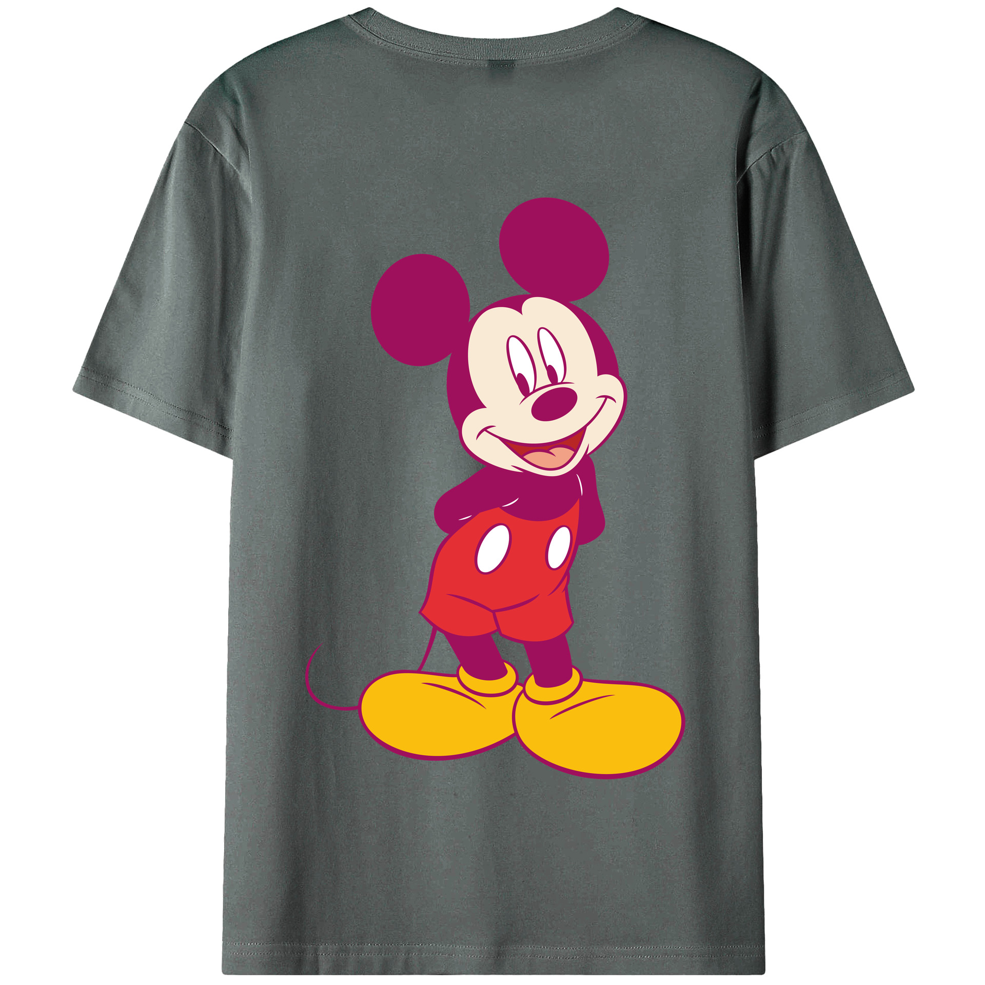 （画像用） ミッキーマウス Mickey Mouse 綿100％半袖Tシャツ（背面プリント）